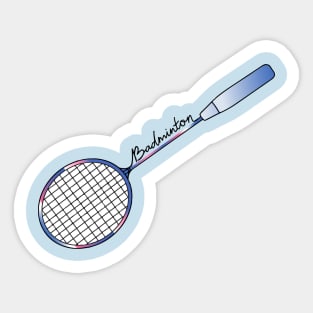 Badminton Racket Lover National Badminton Player (Blue and Pink Gradient) Sticker